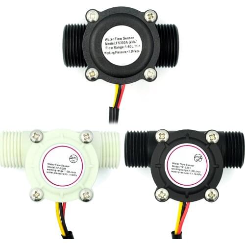 12V Water Flow Sensor DC 5-18V Flowmeter Hall Flow Water Control Liquid Flow Sensor Switch 1-30L/min 2.0MPa YF-S201 FS300A