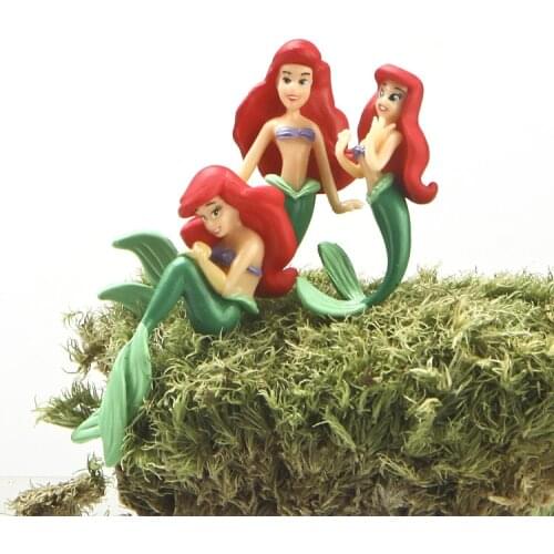 Mermaid Princess Little Mermaid Figure PVC Model Toy Gardening Succulent Landscaping Doll Cake Decor Cake Topper Birthday Gift