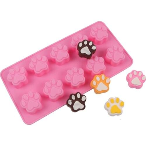 Cat Paw Ice Trays Silicone Pet Treat Molds DIY Soap Chocolate Jelly Candy Mold Cake Decorating Baking Moulds for Kitchen Home