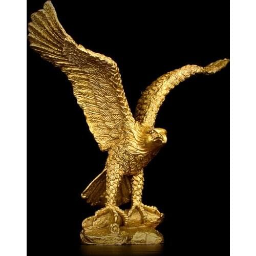 GOOD -BEST Business gift -TOP COOL Home office efficacious fortune Mascot Money Drawing Eagle vulture lanneret Bronze art statue