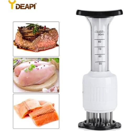 YDEAPI 1PC Multifunctional Meat Tenderizer Needle Stainless Steel Steak Meat Injector Marinade Flavor Syringe Kitchen Tools
