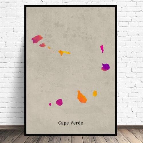 Cape Verde Map Canvas Painting Wall Art Pictures Prints Home Decor Wall Poster Decoration For Living Room