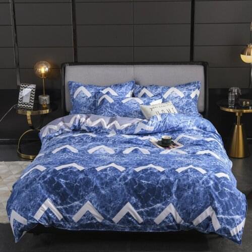 Blue Marble Geometric Printed Bed Cover Set Kids Duvet Cover Adult Child Bed Sheets And Pillowcases Comforter Bedding Set 61078