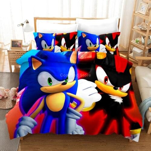 Cartoon Hedgehog Kids Duvet Cover Sets Bedding Set Game Figure Comforter Bed Linen Twin Queen King Single Size Dropshipping Gift