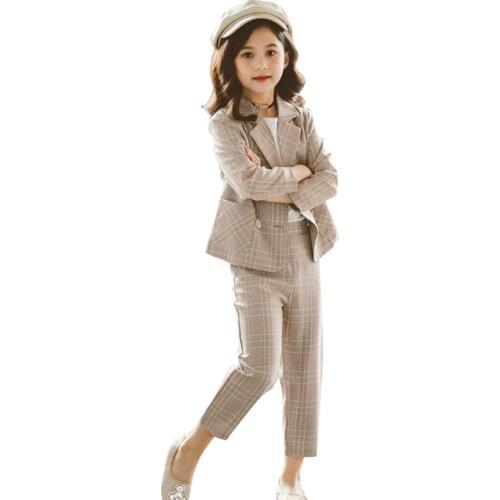 Girls Suit Set Jacket + Skirt 2PCS Costume For Girls Spring Autumn Clothes For Girls Casual Style Childrens Tracksuit