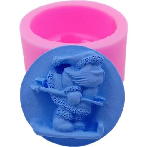 Round Santa Claus Soap Mold Chocolate Candy Craft Molds Decorating Silicone Mold for Christmas gift