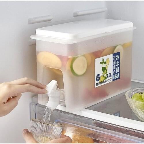 3500ml Water Jug Pitcher With Faucet For Soft Drink Juice Lemonade Bottle Container With Tap Beverage Dispenser Keep Cold
