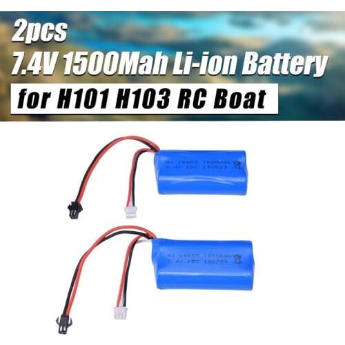 New Arrival 2pcs 7.4V 1500Mah Li-ion Battery SM-2P for H101 H103 RC High Speed Racing Boat