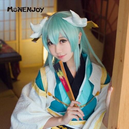 Monenjoy Fate Grand Order Kiyohime Cosplay Wig FGO Green Long Cos Hair