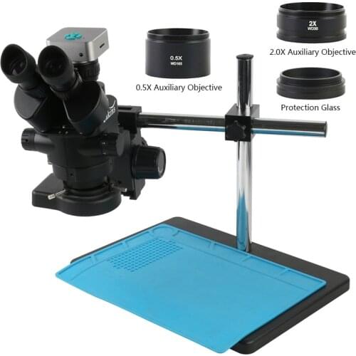 3.5X-90X Simul-Focal Stereo Trinocular Microscope 2K 36MP HDMI USB Electronic Digital Camera For PCB Soldering Repair Inspect