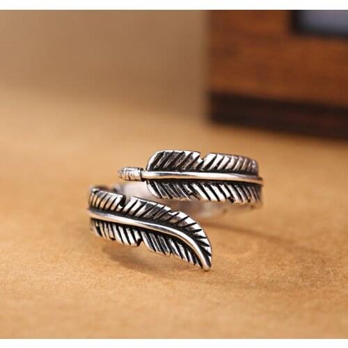 New Trendy Charm Feather Rings For Women Men Boho Knuckle Party Rings Punk Cocktail Jewelry Girls Gift anillos bijoux