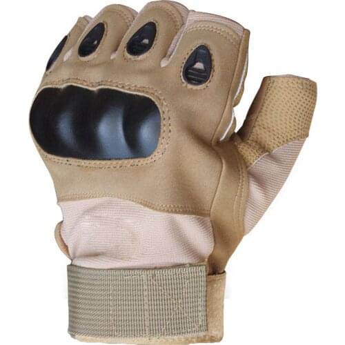 Fingerless Gloves Tactical Hard Knuckle Half Finger Gloves Adjustable Outdoor Sports Training Gloves Mens Army Military Combat