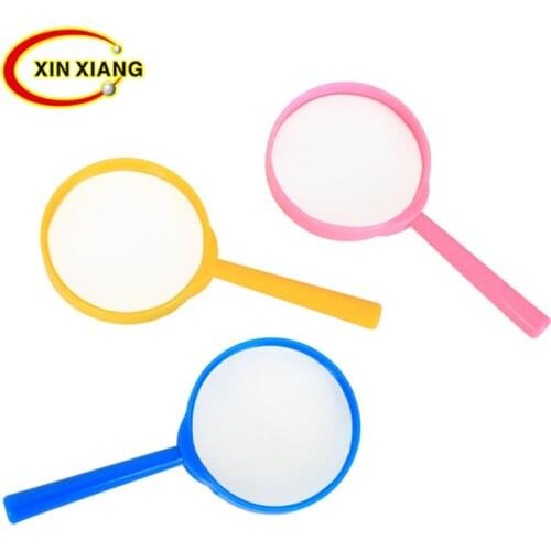 Plastic Children Magnifier 3X Handheld Mini Magnifier Kindergarten Magnifying Glass Students Lupa Child Loupe Toy Magnifying Len