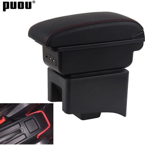 Armrest Box For Volkswagen VW Vento Polo V 2009-2020 Polo Vivo Center Centre Console Storage accessories double raised with USB