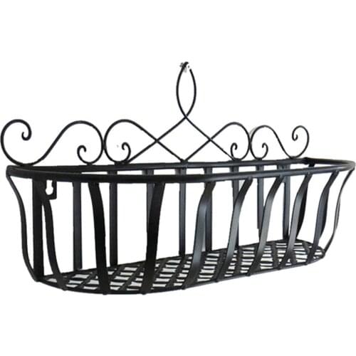 Hanging Planter Rack Metal Wire Railing Flower Pots Holder Stand Decorative Art Wall Mounted Plants Basket for Home Bar can CSV