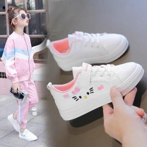 Girls' Casual Shoes 2021 New Autumn Fashion Korean-Style Lovely Childrens Board Shoes Boys' White Shoes