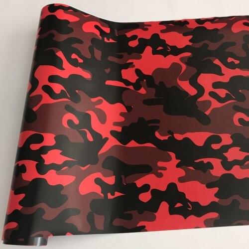 10/20/30/40/50x152cm Black Red Camouflage Snow Vinyl Film Sheet DIY Adhesive Car Wrap Foil with Air Release