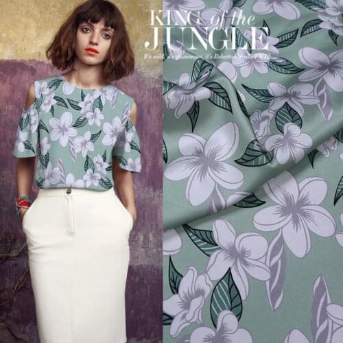 108CM*50CM thickness 19 Mmiya digital printing stretch satin mulberry silk fabric gardenia soft and slippery inkjet satin fabric