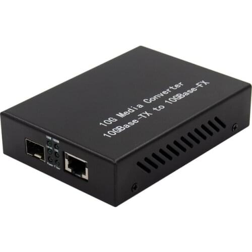 10G Enhanced SFP+ Media Converter 10GBase-T Ethernet Switch RJ45 to Optical Fiber Optic Transceiver Optical Convert FTTH Tool DC