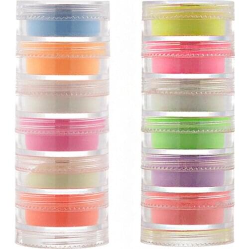 12-Color Painted Nails Luminous Powder DIY Neon Phosphor Nail Glitter Pigment Powder For Halloween Nail Art Decor Manicure