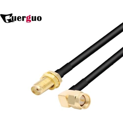 2PCS SMA Male90° to SMA Female Plug RG58 Cable WiFi Antenna extension cable SMA Connector Adapter Coaxial Pigtail