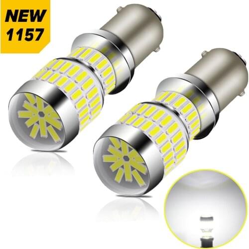 2X High Quality 1157 BAY15D P21W led 1156 T20 W21/8W 7443 W21W Car Bulb 7443 BA15S PY21W Auto DRL Light White 12V Lamp 6000k
