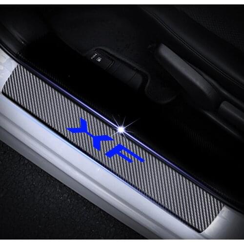Welcome Pedal For Jaguar E-PACE XF Door Threshold Plate Protector Car Door Sill Scuff Plate 4D Carbon Fiber Stickers 4Pcs