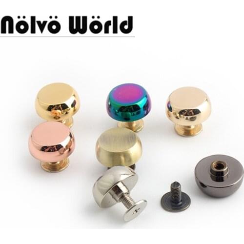 50pcs 8 colors 13mm solid cast stud DIY bag bottom rivets in screws,bags handbags purse feet studs
