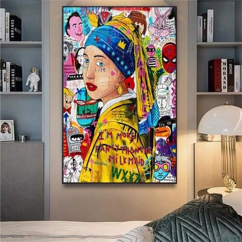 DIY Diamond Painting Modern Graffiti Art A Woman with Pearls Diamond Mosaic Full Diamond Embroidery Diamond Accessories Room Dec