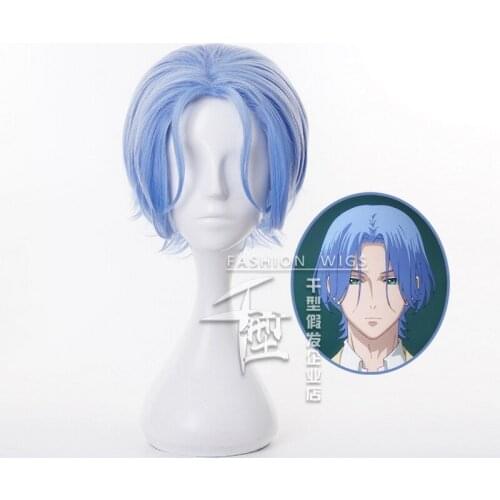 Anime SK Langa Hasegawa Langa Hasegawa Short Blue Wig Cosplay Halloween Costume Party Wigs