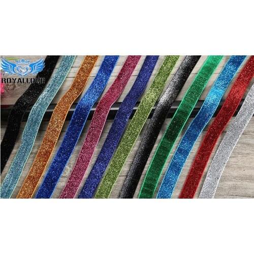 1.0cm Colorful glitter Printed Grosgrain Ribbon sparkle Rainbow Decoration wedding gift Shiny Fabric Soft Home Decoration Tape