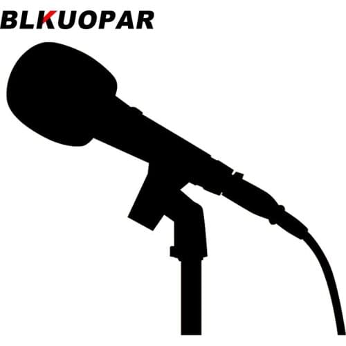 BLKUOPAR for Microphone Silhouette Car Stickers Vinyl Car Wrap Decal Fashionable Campervan Snowboard Waterproof RV Scratch-Proof