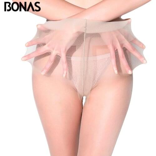 BONAS Ladies 15D Spider Tights Tear Resistant Nylon Pantyhose Women Summer Sexy Breathable Elastic Tights Slim Stockings Female