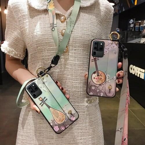 Case For Samsung Galaxy S20 Ultra S8 S9 Plus S10 Lite a30s 50 70 51 71 31 81 Note 10 plus Lite Lanyard Wrist strap Holder Cases