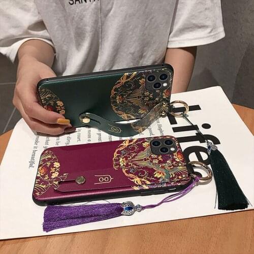 3D Emboss Phone Case for Huawei P20 P30 P40 Mate 10 20 30Lite Pro Honor 8X 9 10 20 30Pro Soft Back Covers Wrist Strap Tassel