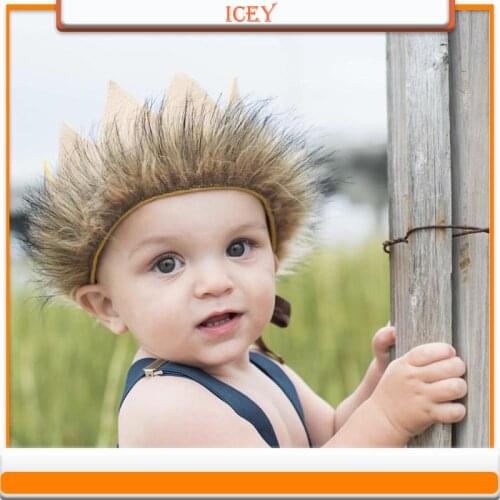 Crown headband child Hairband Tail suit Baby party Headwear hat Small top hat Hair band Safari Party