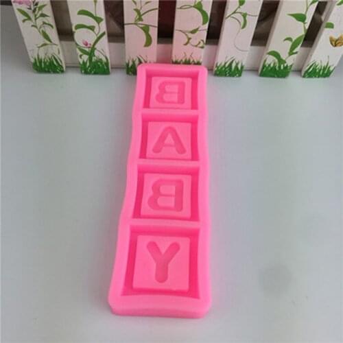 Baby Square Letter Chocolate Flip Silicone Mold Drop Glue Plaster Candle M old