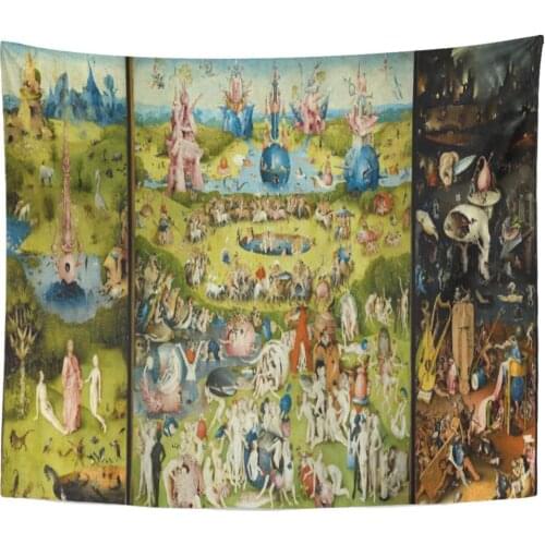 Fantasy Hieronymus Bosch Vintage Surreal Painting Tapestries