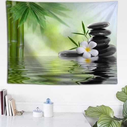 Background Fabric Valance Tapestry Wall Hanging Custom Spa Zen Stones Bedroom Living Room Blanket Yoga Beach Towel Tablecloth