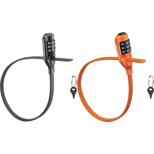 HOT ULAC 2 Set Bike Cable Lock Multi Stable Bicycle Helmet Lock Password Cycling Lock for MTB Road Bike Orange & Black