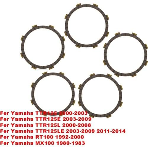 5 Pack Heavy Duty Clutch Friction Plate Kit For Yamaha TTR125 TTR125E /L/LE RT100 MX100