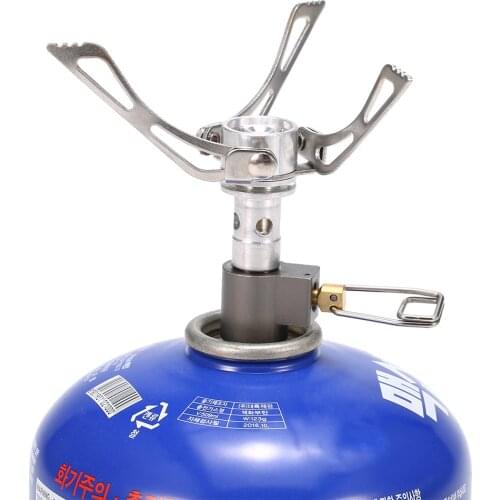 Lixada Folding Camping Gas Stove Super Lightweight Folding Camping Stove Mini Pocket Gas Burner Outdoor Cooking Burner 3000W