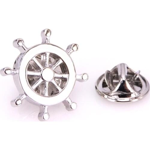 Mens Brooch Scarf Hat Accessories Silver Rudder Clip Neckpin Badge Pin Woman Wedding Couple High Quality Jewelry Gifts
