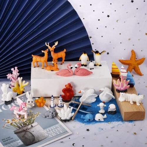 Ocean Mini Decoration Filling Coral Boat Deer Penguin Epoxy DIY Crafts Filling Supplies Home Decor For Jewelry Making