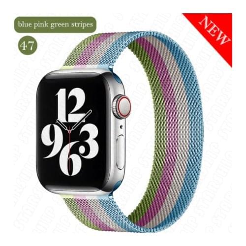 GOOSUU New 40mm Milanese Stainless Steel Watchband for Apple Watch Series 6 5 4 3 2 SE 44mm 42mm 38mm Accessories Magnetic Loop