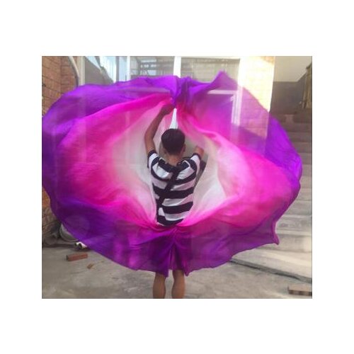 250*114cm Half Circle Silk Veil Belly Dance Hand Thrown Scarf Shawl Fresh Vivid Customized Color On Sales Free Shipping