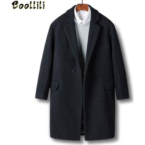 Boollili Wool Coat Men Clothes 2020 Autumn Winter Long Jacket Korean Woolen Coat Overcoat Sobretudo Masculino