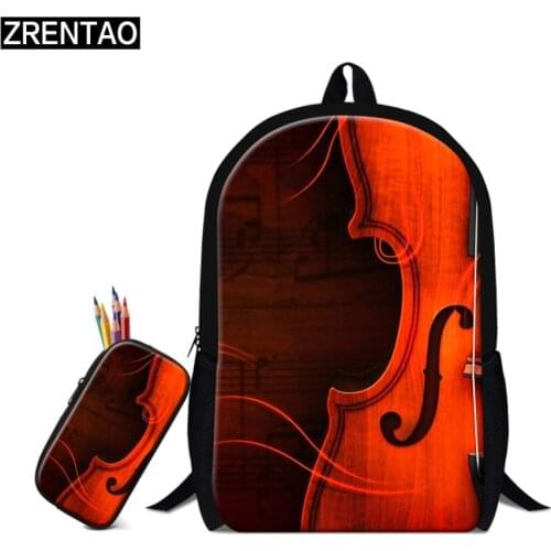 ZRENTAO polyester school backpack for pupils boys girls 2PCS/Set mochilas students daily book bags with pencil case travel bags