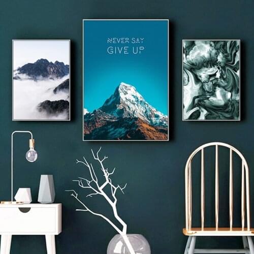 Nordic Decoration Home Art Posters and Prints Winter Snow Mountain Landscape Canvas Painting for Living Room Decor Wall Pictures