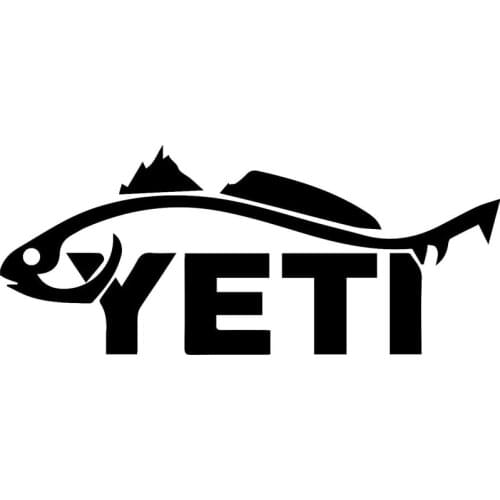 29.2CM*12.2CM Yeti Trout Fishing JDM Funny Car Styling Stickers Vinyl Decal Personality Accessories Black Sliver C8-1188